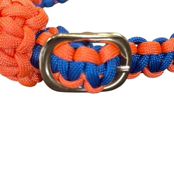 Vibrant Orange and Blue Dog Collar - Picture 4 of 10